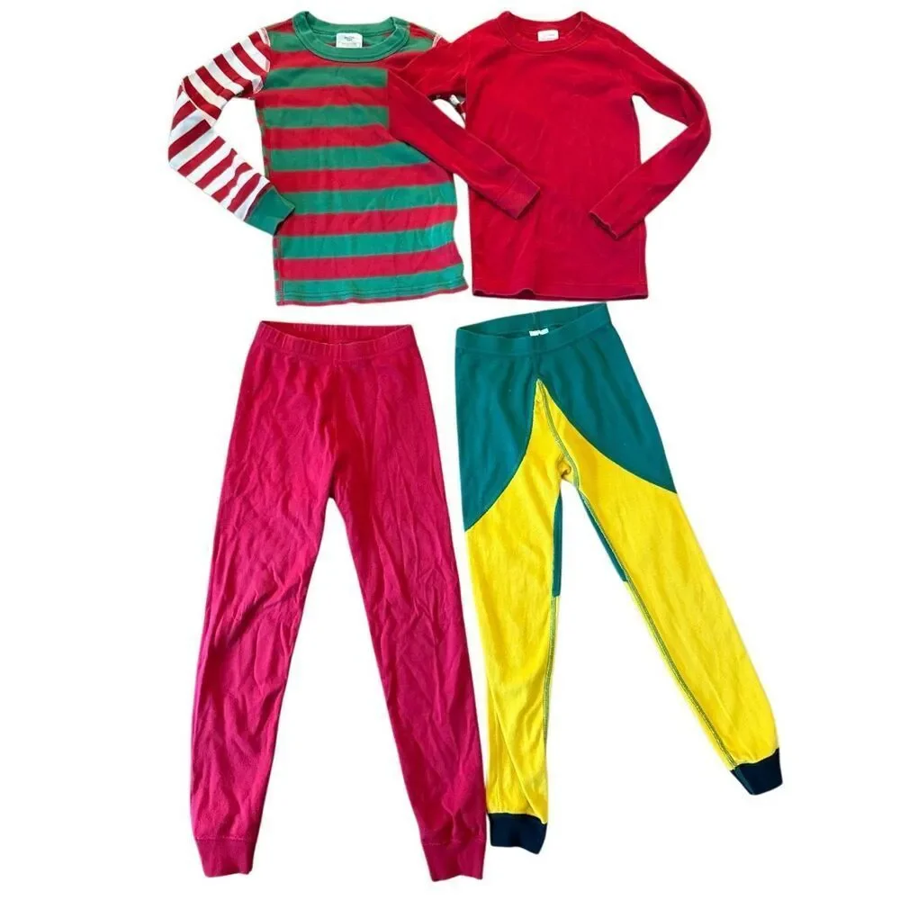 Hanna Andersson Christmas elf long sleeve pajama bundle 6-7